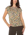 Liverpool Los Angeles Cap Sleeve Boatneck Top In Multi