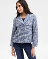 Liverpool Los Angeles Women's Boucle Pearl-button Jacket In Blue