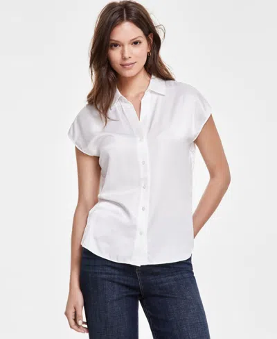 Liverpool Los Angeles Women's Cap-sleeve Shirt In White