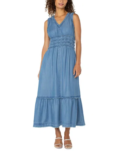 Liverpool Los Angeles Denim Maxi Dress In Delwood