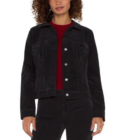 Liverpool Los Angeles Women's Corduroy Trucker Jacket In Onxy