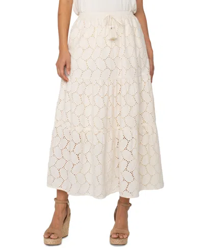 LIVERPOOL LOS ANGELES WOMEN'S COTTON EYELET MAXI SKIRT