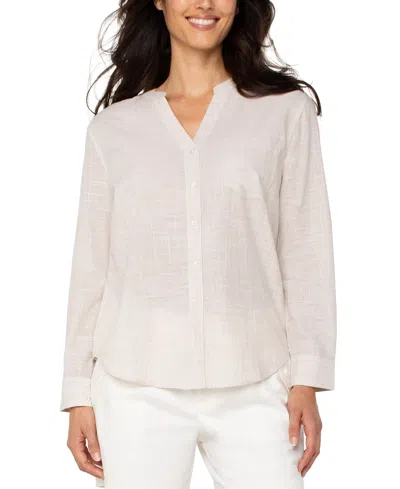 Liverpool Los Angeles Women's Cotton Long-sleeve Shirt In White