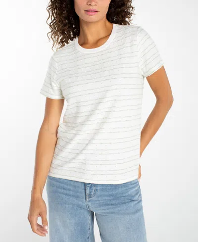 Liverpool Los Angeles Wavy Jacquard Stripe T-shirt In Multi