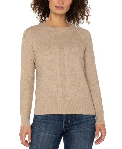 LIVERPOOL LOS ANGELES WOMEN'S CREWNECK LONG-SLEEVE RAGLAN SWEATER