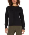 Liverpool Los Angeles Women's Crewneck Raglan-sleeve Sweater In Black