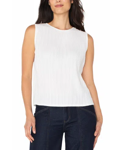 Liverpool Los Angeles Rib Boat Neck Tank In Snow