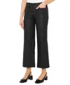 Liverpool Los Angeles Women's Crop Patch Pocket Wide Leg Jeans In Black