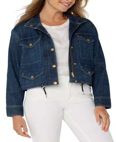 Liverpool Los Angeles Women's Cropped Cargo Jacket In Laguna Beach