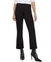 Liverpool Los Angeles Liverpool Stella Crackle Coated Kick Flare Ponte Crop Pants In Black