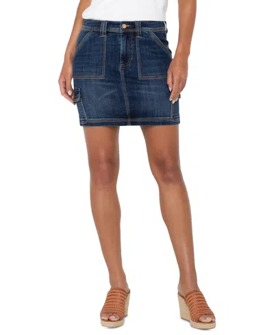 Liverpool Los Angeles Women's Denim Cargo Mini Skirt