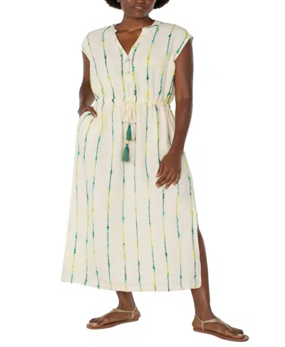 LIVERPOOL LOS ANGELES WOMEN'S DOLMAN SLEEVE MIDI DRESS WITH SMOCKED WAIST