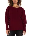 Liverpool Los Angeles Crewneck Dolman Sleeve Sweater In Pinot Noir