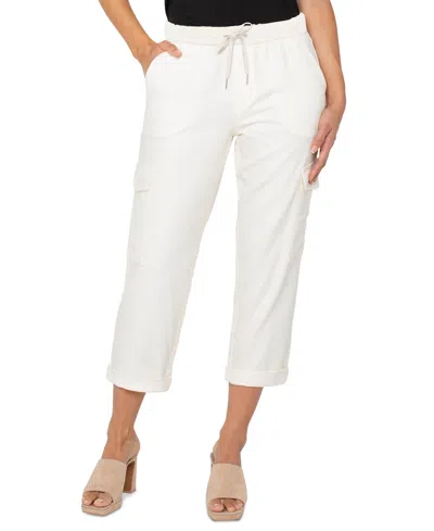 LIVERPOOL LOS ANGELES WOMEN'S DRAWSTRING CARGO CROPPED PANTS
