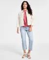 Liverpool Los Angeles Women's Embroidered Floral Jacket In Ecru Abstract Floral