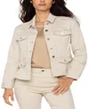 Liverpool Los Angeles Petite Long-sleeve Peplum Jacket In Cappuccino Stripe