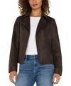 Liverpool Los Angeles Faux Leather Moto Jacket In Black Olive