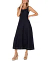 Liverpool Los Angeles Smocked Back Midi Dress In Indigo Rinse