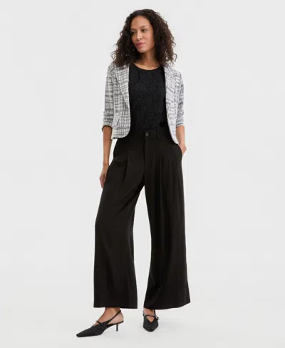 Liverpool Los Angeles Women's High-rise Pleated Wide-leg Pants In Black