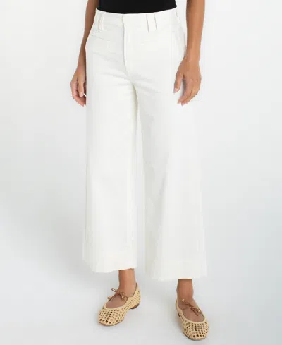 Liverpool Los Angeles Women's High-rise Cropped Wide-leg Pants In White