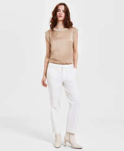 Liverpool Los Angeles Women's Kelsey Cropped Twill Trouser In Whipped Cream