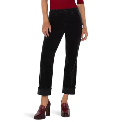 Liverpool Los Angeles Women's  Marley Girlfriend Jeans Black Cuffed Gbo1903