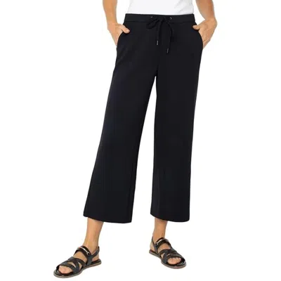 Liverpool Los Angeles Women's  Pants Black Stretch Wide Leg Cropped Jdm2699