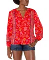 Liverpool Los Angeles Floral Button-up Shirt In Red