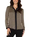 Liverpool Los Angeles Abstract Print Button-up Shirt In Black