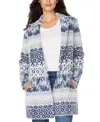 Liverpool Los Angeles Longline Open Front Jacquard Cardigan In Multi
