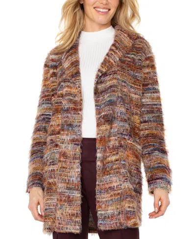 Liverpool Los Angeles Women's Long Sleeves Open Front Coatigan In Multi