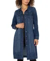 Liverpool Los Angeles Long Denim Trucker Jacket In Blue