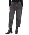Liverpool Los Angeles The Barrel Mid Rise Cropped Barrel Leg Jeans In Ackelson In Black