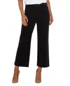 Liverpool Los Angeles Chain Trim Crop Wide Leg Stretch Crepe Cargo Trousers In Onyx