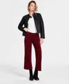 Liverpool Los Angeles Corduroy Crop Wide Leg Pants In Ruby