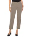 Liverpool Los Angeles Houndstooth Crop Straight Leg Utility Pants In Brown
