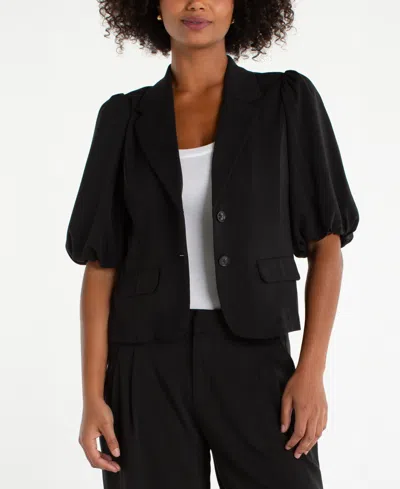 Liverpool Los Angeles Women's Notch Collar Balloon Sleeve Blazer In Black
