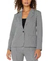Liverpool Los Angeles Print Fitted Blazer In Black,white Batik