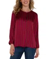 Liverpool Los Angeles Women's Printed Popover Blouse In Ruby Dotted