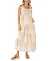 Liverpool Los Angeles Tie Strap Tiered Dress In Neutral