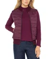 Liverpool Los Angeles Women's Quilted Zip-front Sweater Vest In Pink
