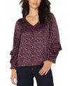 Liverpool Los Angeles Ruffle Balloon Sleeve Jacquard Top In Multi