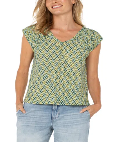 LIVERPOOL LOS ANGELES WOMEN'S SHORT SLEEVE DOLMAN TIE BACK KNIT TOP