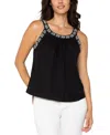 Liverpool Los Angeles Women's Sleeveless Beaded Tank Top In Black