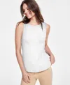 Liverpool Los Angeles Rib Boat Neck Tank In Snow
