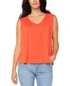 Liverpool Los Angeles Shirred Sleeveless Knit Top In Orange