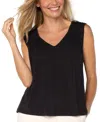 Liverpool Los Angeles Shirred Sleeveless Knit Top In Black