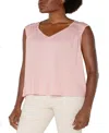 Liverpool Los Angeles Shirred Sleeveless Knit Top In Soft Pink