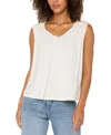 Liverpool Los Angeles Women's Sleeveless Shirred Detail Knit Top In Whipped Cream