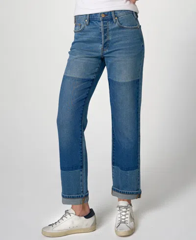 Liverpool Los Angeles Women's Sloane Slouchy Girlfriend Cuffed Jeans In Blue